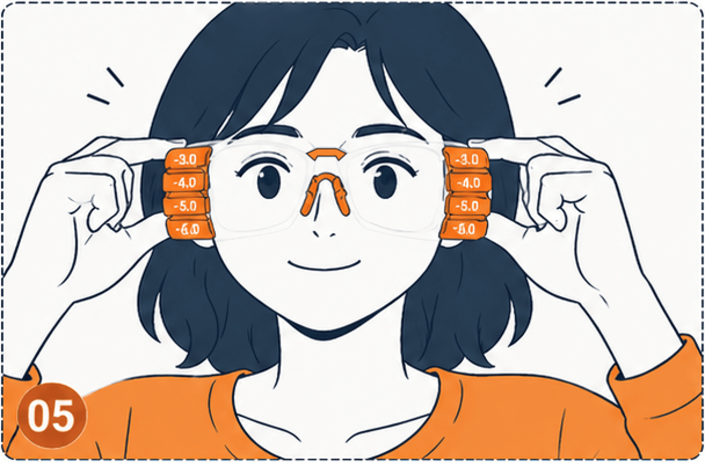 She adjusts the lens. Vision returns.